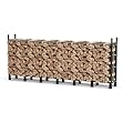 Benass 8FT Firewood Rack Outdoor, Heavy Duty Metal Firewood Rack for Indoor and Outdoor Use, Firewood Log Rack for Firewood Storage, Black