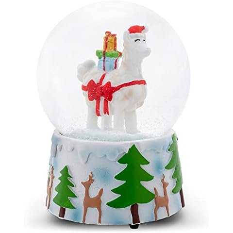 Elanze Designs Musical Snow Globe with Llama Cover