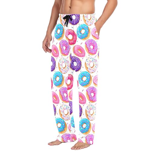 Pantalon de pyjama pour homme à cordon et poches Donuts1 S - 5