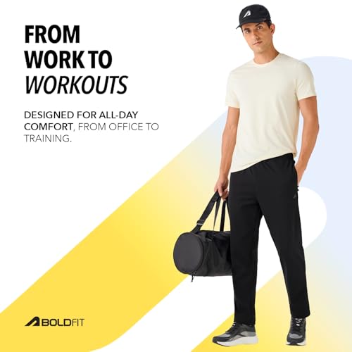 Image of Boldfit Track Pants for Men Casual Track Pants for Man Lower for Men Adjustable Waist Everyday Trackpants for Walking, Running and Exercise Pant for Man