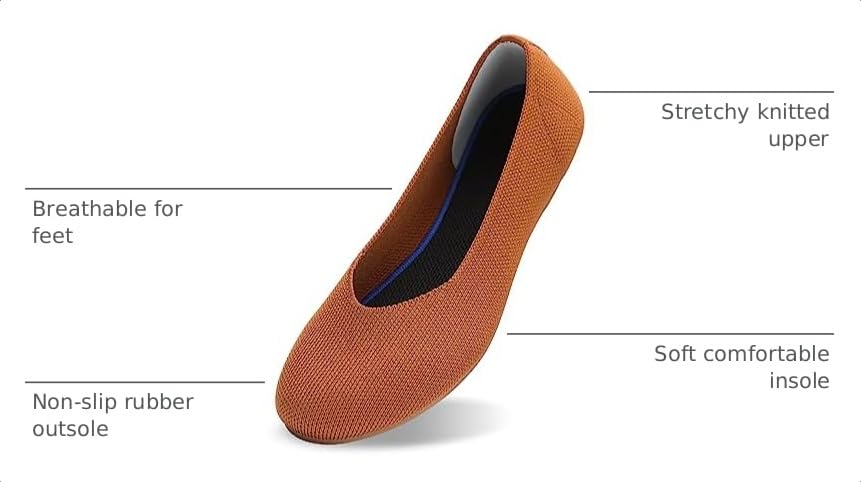 Image of Women's Ballet Flat Dressy Casual Knit Shoes Round Toe Women Mesh Flats