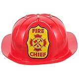 SAFIGLE Kids Firefighter Hat Fire Chief Helmet for Kids Cosplay Fireman Costume Accessory Lightweight Durable Firefighter Helmet for Role Play Parties and Halloween 11.4 Inches