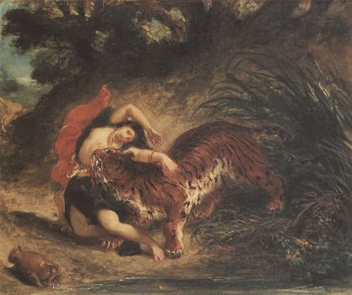 Lienzo de Pinturas Famosas Impresión de Alta Definición Delacroix Donna Indiana 60x90cm