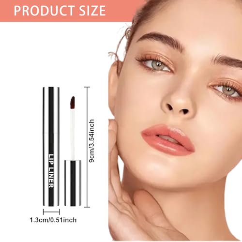 3 Pcs Delineador de Labios Despegable, Perfilador de Labios Removible, voluminizadores e hidratantes, de larga duración, matificante, colores vivos (marrón oscuro + claro + rojo vino) - imagen 2