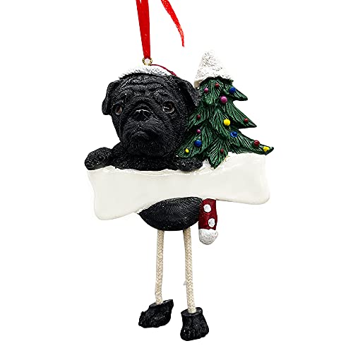 Pug Ornament Black with Unique 