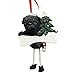 Pug Ornament Black with Unique "Dangling Legs" Hand Painted and Easily Personalized Christmas Ornament