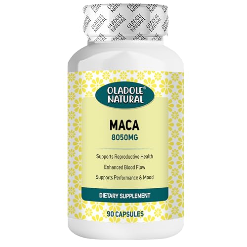 Oladole Natural Maca Root- 8050mg (90 Capsules) | Supports Energy Booster Stamina Hormone Balance | Gelatinized Rich in Nutrients & Antioxidants For Enhanced Vitality | Non-GMO