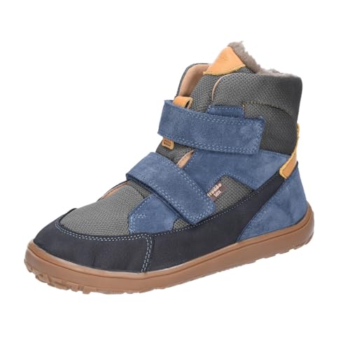 Froddo Botas de invierno G3160252 Barefoot UP TEX con forro de lana virgen, doble, Denim., 34 EU Ancho