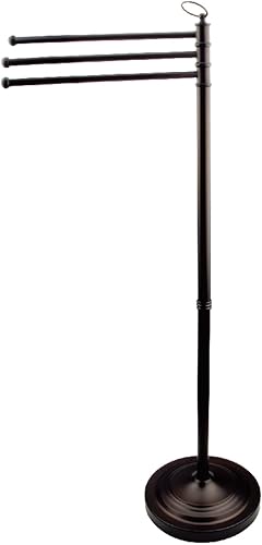 Kingston Brass CC2025 - Toallero independiente vintage, 39-12 pulgadas de altura, diámetro de base de 10 pulgadas, bronce aceitado