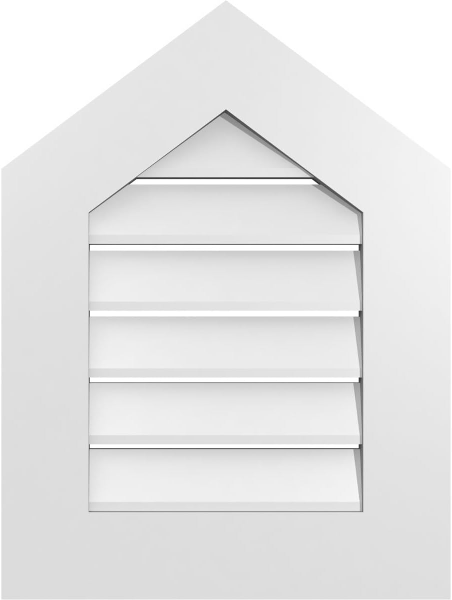 GVSPE18X2401SF-09 Peaked Top Standard Frame, Primed Tan Signature Series Surface Mount Gable Vents, 18-in. W x 24-in. H