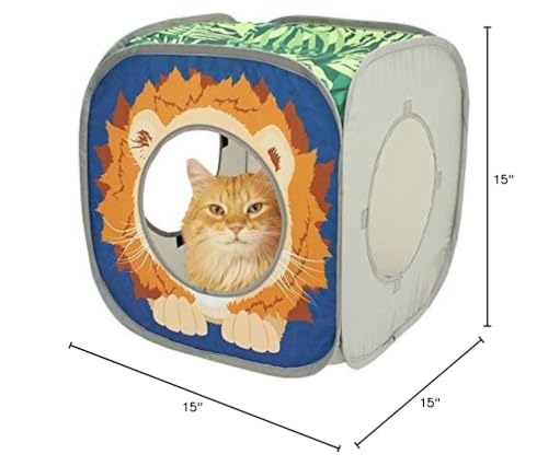 Image of Kitty City Safari Jungle Collapsible Cat Toy Collection, Cube (Pack of 4)