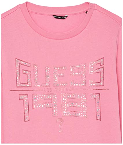 GUESS Girls' Fench Terry Rhinestone Logo Sweatshirt2