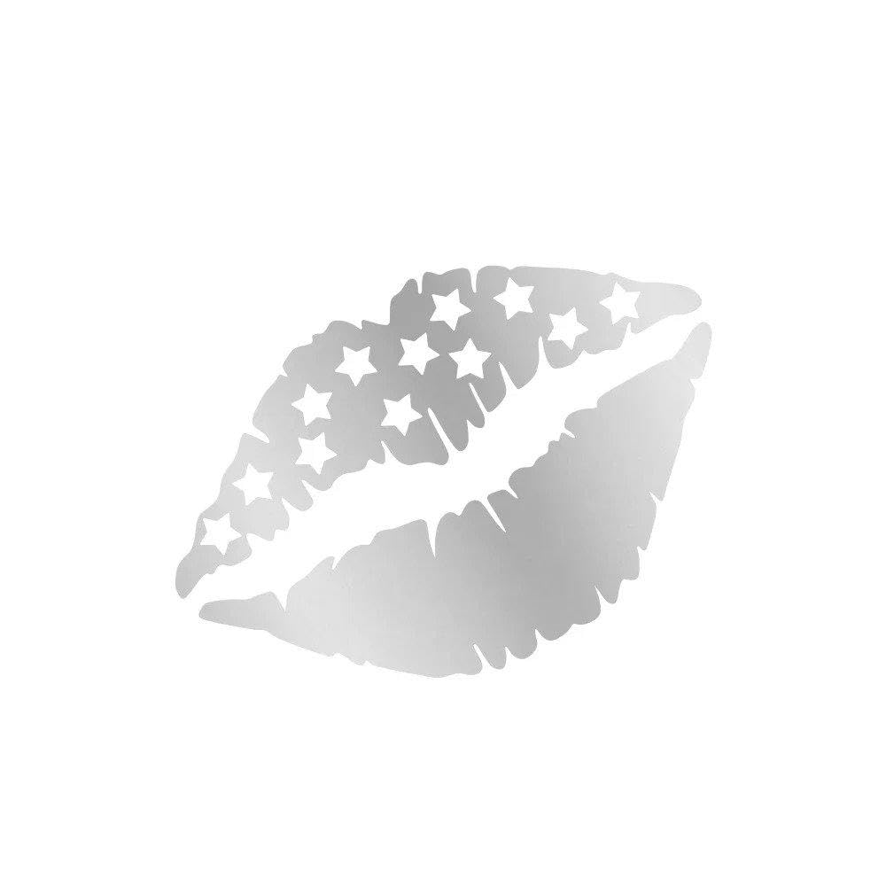 Car Side Sticker Pickup Graphics Lip Kiss Decal(Matt Silver,60X39CM)