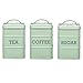 Living Nostalgia KitchenCraft LNTEAGRN Metal Tea Caddy, 11 x 17 cm (4