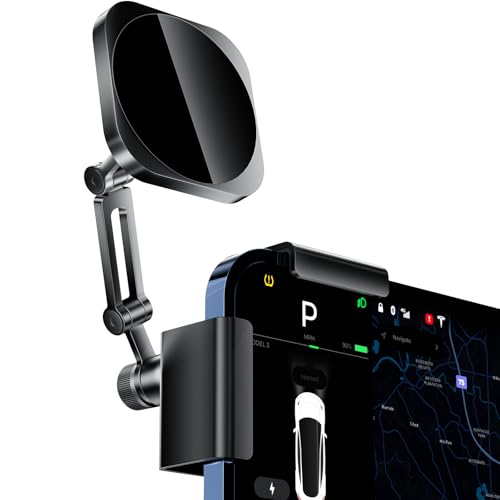 CLOASFLOWER Phone Holder for Tesla Model 3/Y and Cybertruck Car Dash Phone Holder Accessories Magsafe Car Mount Magnetic Phone Mount Strongest Magnet Power Compatible with Tesla Model Accessories