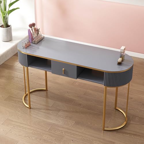 Escritorio profesional de Nail Tech, mesa de manicura moderna de madera con cajones y armario de almacenamiento de 3 capas para el hogar, salón de belleza, spa y estación de trabajo de arte de uñas