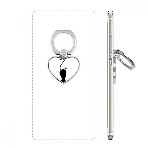 Cadeau pour amoureux des chats support téléphone anneau cœur universel