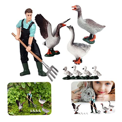 Gcroet 5stücke Bauernhof Tier Zahlen Spielzeug realistische Landschaft Tier Figuren Mini Lernen pädagogisches spielset Kuchen Topper Ornamente,simuliertes Duck Gans Spielzeug,Farm Tier Spielzeug Set – Bild 5