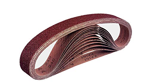 Goodway Lot de 12 bandes abrasives en tissu - 13 x 457 mm - Grain 80 - Compatible avec les limes à bande - Papier abrasif - Bande abrasive - Papier abrasif de...