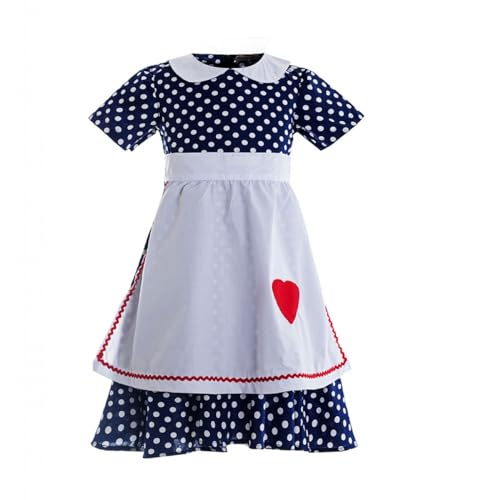 I Love Lucy Twirl Dress,Girls Navy Polka dot Dress,Valentines Dress,