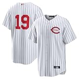 Outerstuff Joey Votto Cincinnati Reds #19 MLB Kids Youth 4-20 White Stripes Alternate Player Jersey - Size 10-12