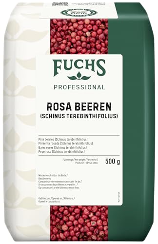 Fuchs Professional - Rosa Beeren ganz | Ungemahlener roter Pfeffer (Schinusfrüchte) | Profi-Qualität für Großverbraucher und Gastronomie | 500 g im recyclebaren Beutel