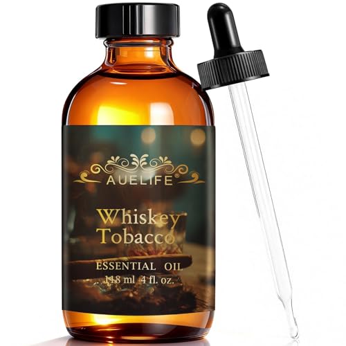 Image of Auelife 4oz Whiskey Tobacco Men Essential Oils for Diffusers for Home - Long Lasting Fragrance Oil for Candle & Soap Making, Father's Day & Birthday Gifts for Him, Masculine Scent for Men Gift