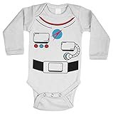 Tcombo Astronaut Outfit - Outer Space Long Sleeve Bodysuit (White, 6 Months)