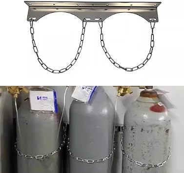 Heavy Duty Steel Cylinder Trolley with Wheels, Wall-Mounted Oxygen Tank Holder for Indoor Outdoor Medical Storage, Gas Cart for Acetylene Nitrous Oxide