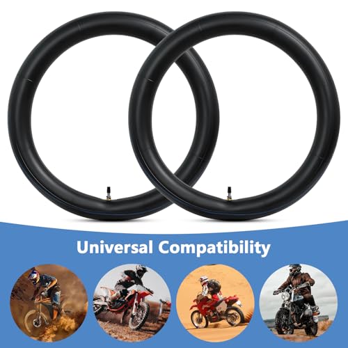 2-PCS 2.25/2.50-17(70/100-17) TR4 Straight Valve Stem Heavy Duty Butyl Rubber Dirt Bike Motorcycle Replacement Inner Tubes Compatible with 2.25/2.50-17 70/100-17 Pit Bike Front/Rear Tire Tubes by PaoWin - Used condition - Image 5