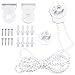 Fodlon 1 Set Rollo Halterung Fenster 25 mm Rollo Klemmfix Ersatzteil, Plastik Rollo Beschläge Ersatz-Reparatur-Set Kettenzug mit Schrauben für Klemmfix-Rollos, Doppelrollo, Weiß