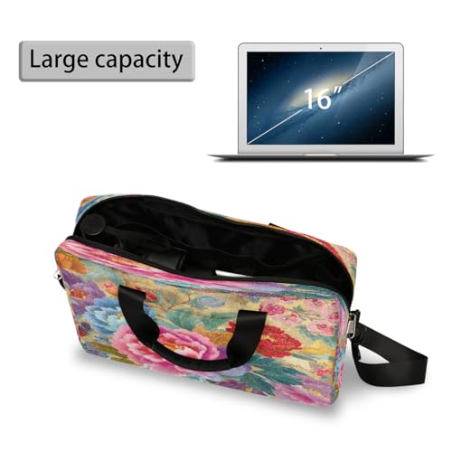 Bolso para laptop con bordado floral 16in miniatura 5
