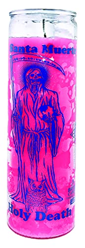 3 PCS Candles VELADORAS HOLY Death Pink Santa Muerte ROSA UNSCENTED Burns 120 HRS
