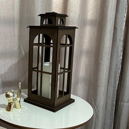 Lanterna Luminaria Lampião Lepus Colonial Para Sala Mesa Mdf