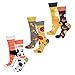 Produktbild soxo Damen 3 Paar Bunte Socken | Größe 35-40 | Motivsocken aus Baumwolle - Kaffee Donut Pizza | Lustige Geschenk für Frauen, Multicolour, 35 - 40 EU