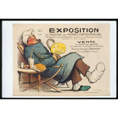 Impression giclée roulée Vintage Soldat blessé ARTICULOZY 101,6x127 cm