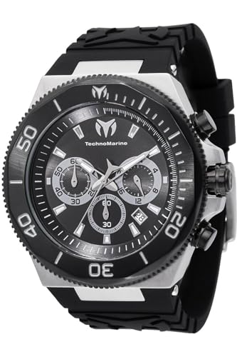Technomarine Manta TM-224014 Reloj para Hombre - Impermeable - Analógico - Movimiento Cuarzo - Acero Inoxidable con Esfera Negro - 49mm