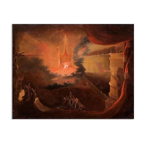 Tableau Satan John Martin : impression toile de maître pour salon 50x40cm