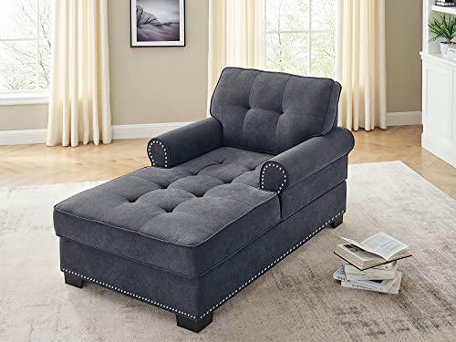 Chaise Lounge Indoor Chaise Lounge Chair for Bedroom Living Room Chaise Lounge Sleeper Chair Bed Upholstered Velvet Chaise Lounge Chair 59