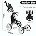 HRVEOCEI 4-Wheel Golf Push Cart for Golf Bags, One-Touch Fold Push Golf Bag Carts with Wheels, Adjustable Handle Foot Brake, Drink & Gear Holder, Lightweight Aluminum