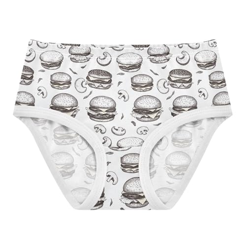 Girls' Underwear Hand Painted Burger Cotton Stretch Comfort Toddler Panties