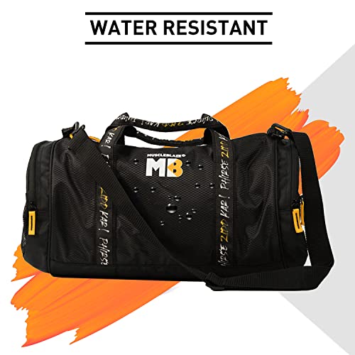 Image of MuscleBlaze Gym Bag (Phirse Zidd Kar) Duffle Bag (Black, 30L) | for Men and Women | Sports Bag