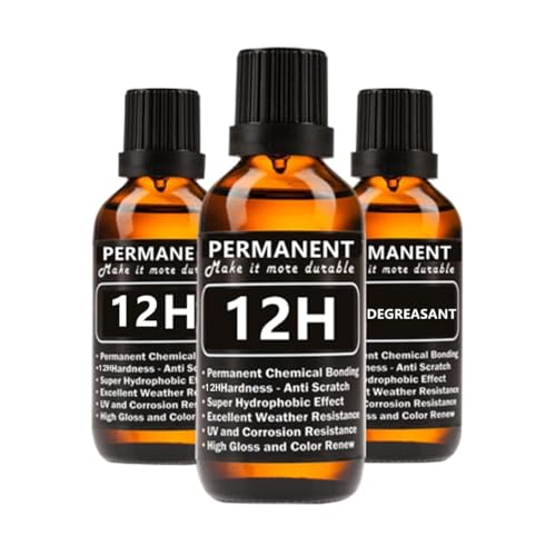 12H Nano Ceramic Coating for Cars Automobile Wax Better than 9H 10H Hardness 30ml 3bottle suit High Gloss Hydrophobicty Anti Scratch Car Paint Protection Kit Last for 3 Years Protection Stains and UV