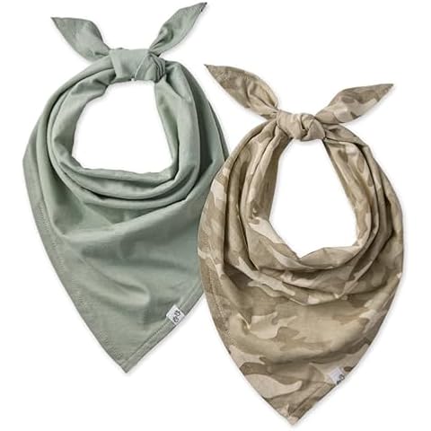 Pet Passion Multipack 100% Organic Cotton Pet Bandanas for Small, Medium and Large Dogs, Camo-Sand, X-Small/Small Cover