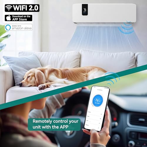 Image of YITAHOME 24000 BTU Mini Split AC /Heating System 20 SEER2 12000 BTU*2 Set | 12000 BTU WiFi Enabled 115V Dual Zone Ductless Air Conditioner with 2 Outdoor Units,Enable Different Modes Simultaneously