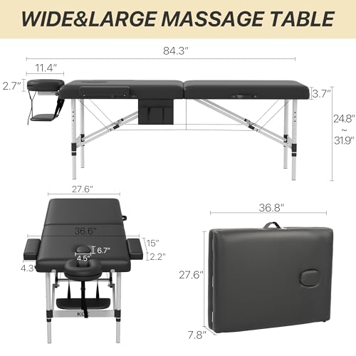 Image of KCC Memory Foam Massage Table,28 Inchs Wide Portable Foldable Massage Bed