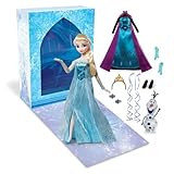 Disney Store Official Elsa Story Doll (Blue Dress) - 11 Inches - Includes Coloring Book and Additional Dress, Princess Doll in Classic Outfit, Disney Princess Toys for Girls
