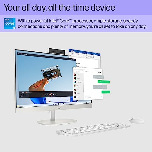 Image of HP 23.8 inch All-in-One Desktop PC, FHD Display, 13th Generation Intel Core i5-1335U, 8 GB RAM, 256 GB SSD, Intel UHD Graphics, Windows 11 Home, 24-cr0070 (2023)