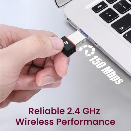 Image of Portronics Wiplug 150 WiFi USB Mini Adapter Supports Wireless Data Upto 150 Mbps, Hotspot Adaptor, IEEE 802.11 b /g /n Support,Advanced WPA /WPA2 Security Encryption, Plug & Play Setup (Black)