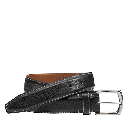 Johnston & Murphy Men's TopStiched Belt,Black,Size 44